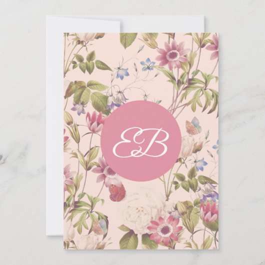 エレガントヴィンテージフローラ結婚のカスタマイズ 招待状 (裏面)