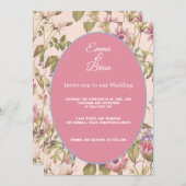 エレガントヴィンテージフローラ結婚のカスタマイズ 招待状 (正面/裏面)