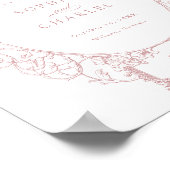 エレガントヴィンテージフローラ結婚の歓迎 ポスター (角)