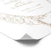 エレガントヴィンテージフローラ結婚の歓迎 ポスター (角)