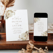 エレガントヴィンテージフローラ結婚ブーケ 招待状