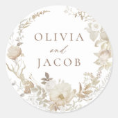 エレガントヴィンテージフローラ結婚リース ラウンドシール (正面)