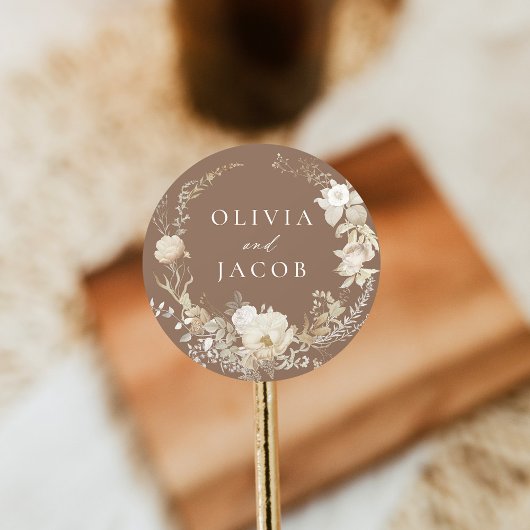 エレガントヴィンテージフローラ結婚リース ラウンドシール