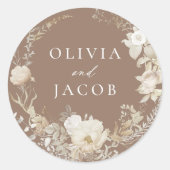 エレガントヴィンテージフローラ結婚リース ラウンドシール (正面)