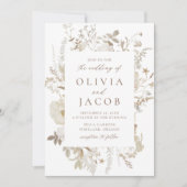 エレガントヴィンテージフローラ結婚写真 招待状 (正面)