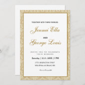 エレガントヴィンテージフローラ背景 招待状 (正面/裏面)