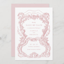 エレガントヴィンテージフローラ赤面ツール日付の保存 招待状