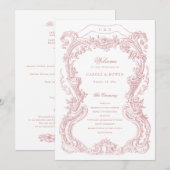 エレガントヴィンテージフローラ赤面トイル結婚フレーム プログラム (正面/裏面)