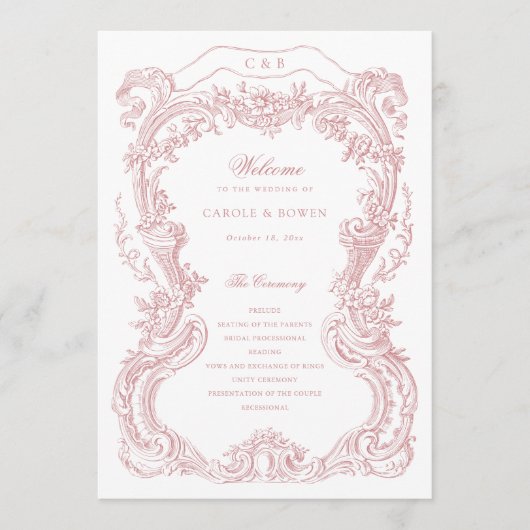 エレガントヴィンテージフローラ赤面トイル結婚フレーム プログラム (正面)