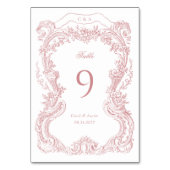エレガントヴィンテージフローラ赤面結婚トイル テーブルナンバー (裏面)