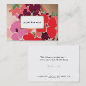 エレガントヴィンテージフローラ金ゴールドギフトカード 割引カード (正面/裏面)