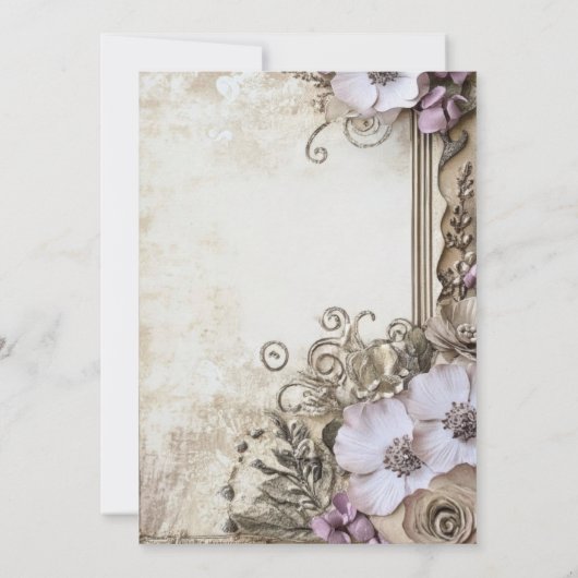 エレガントヴィンテージフローラ70誕生日 招待状 (裏面)