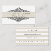 エレガントヴィンテージフローラ | シャンパンタン 名刺 (正面/裏面)