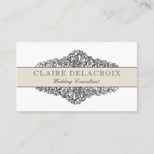 エレガントヴィンテージフローラ | シャンパンタン 名刺 (正面)