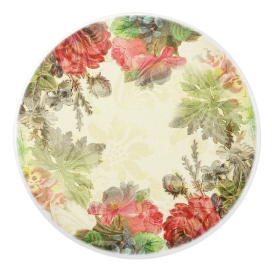 エレガントヴィンテージフローラ セラミックノブ (正面)