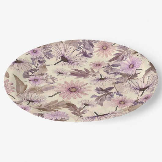 エレガントヴィンテージフローラ ペーパープレート (アングル)