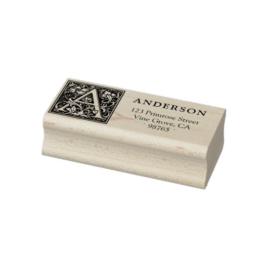 エレガントヴィンテージフローラAモノグラムカスタム文字 ラバースタンプ (スタンプ)