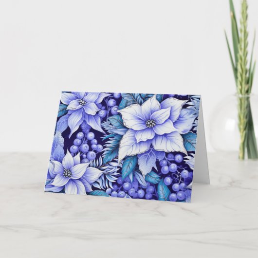 エレガントヴィンテージブインスパイアールフローラクリスマス シーズンカード (正面)