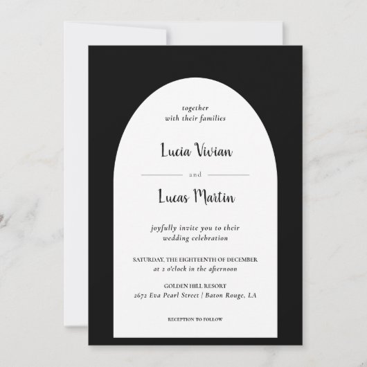 エレガントヴィンテージブフォーマルラ結婚ク 招待状 (正面)