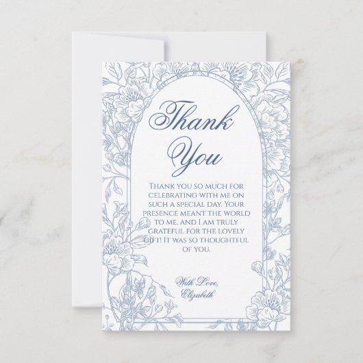 エレガントヴィンテージブフランスのルートイルフレーム サンキューカード (正面)