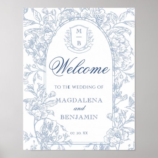 エレガントヴィンテージブフランスのルーフローラへようこそ ポスター (正面)