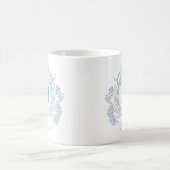 エレガントヴィンテージブフランスのルーフローラクレストモノグラム コーヒーマグカップ (中央)