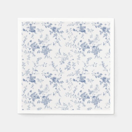 エレガントヴィンテージブフランスのルーフローラジュイ スタンダードカクテルナプキン (正面)