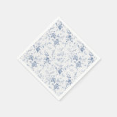 エレガントヴィンテージブフランスのルーフローラジュイ スタンダードカクテルナプキン (角)