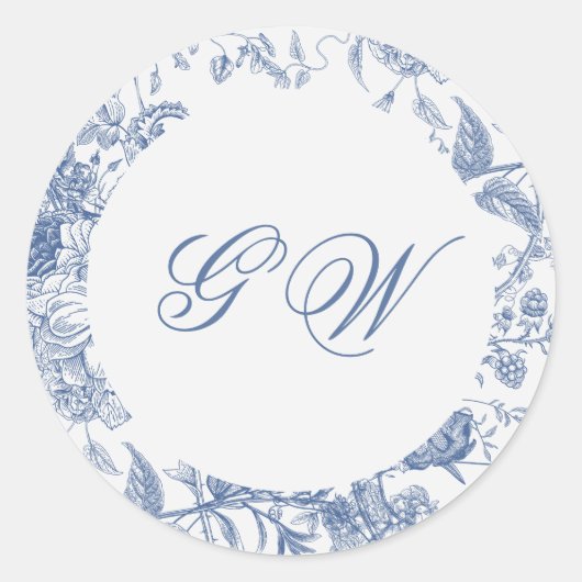 エレガントヴィンテージブフランスのルーフローラジュイ ラウンドシール (正面)