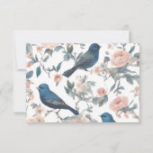 エレガントヴィンテージブフランスのルーフローラChinoiserie 出欠カード (裏面)