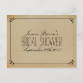 エレガントヴィンテージブライダルシャワーレシピカード インビテーションポストカード (正面)