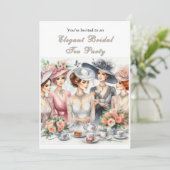 エレガントヴィンテージブライダルティー招待状 招待状 (スタンド正面)