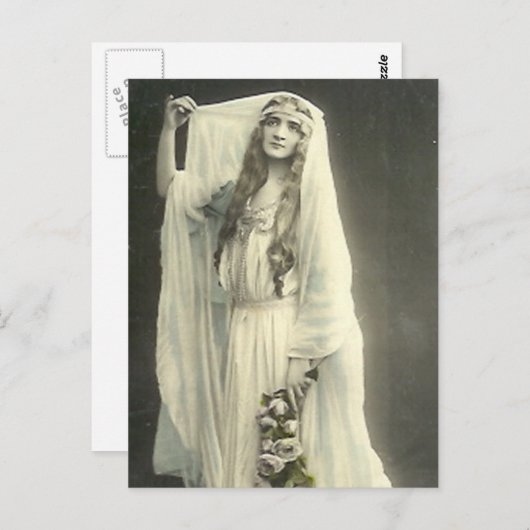 エレガントヴィンテージブライダル写真贈り物 ポストカード (正面/裏面)