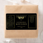 エレガントヴィンテージブラックおよび金ゴールド体スクラブラベル ラベル (インサイチュ)