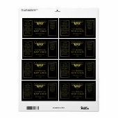 エレガントヴィンテージブラックおよび金ゴールド体スクラブラベル ラベル (フルシート)