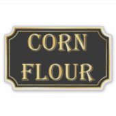 エレガントヴィンテージブラックと金ゴールドパントリーラベル シール (正面)