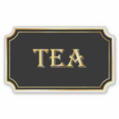 エレガントヴィンテージブラックと金ゴールドパントリーラベル シール (正面)