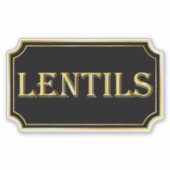 エレガントヴィンテージブラックと金ゴールドパントリーラベル シール (正面)