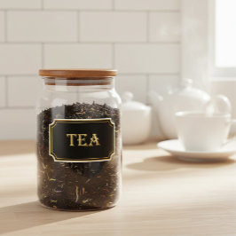 エレガントヴィンテージブラックと金ゴールドパントリーラベル シール