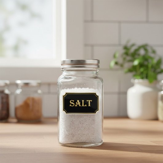 エレガントヴィンテージブラックと金ゴールドパントリーラベル シール