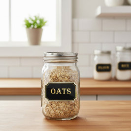 エレガントヴィンテージブラックと金ゴールドパントリーラベル シール