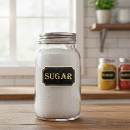 エレガントヴィンテージブラックと金ゴールドパントリーラベル シール