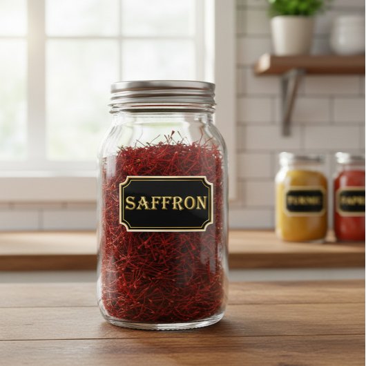 エレガントヴィンテージブラックと金ゴールドパントリーラベル シール