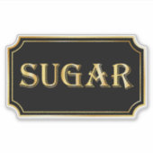 エレガントヴィンテージブラックと金ゴールドパントリーラベル シール (正面)