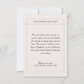 エレガントヴィンテージブラック&ホワイト結婚の写真感謝してい サンキューカード (裏面)