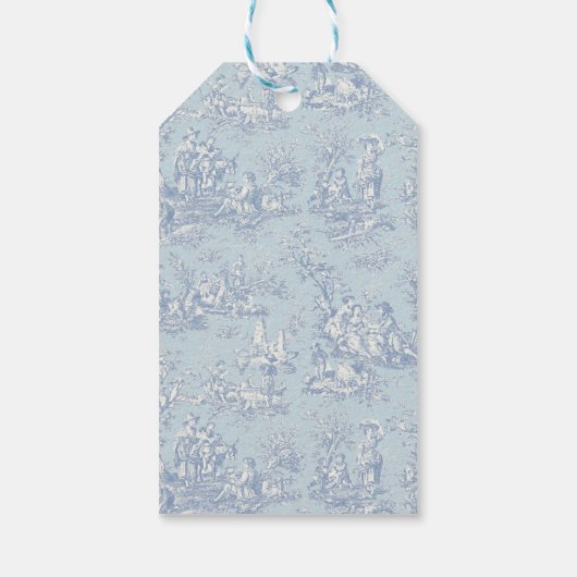 エレガントヴィンテージブルーグレートイレデジュイギフトラベル ギフトタグ (裏面)