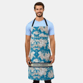 エレガントヴィンテージブルーターコイズレイクトワルドジュイ エプロン (着用した状態)