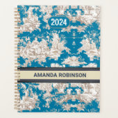 エレガントヴィンテージブルーターコイズレイクトワルドジュイ プランナー手帳 (正面)