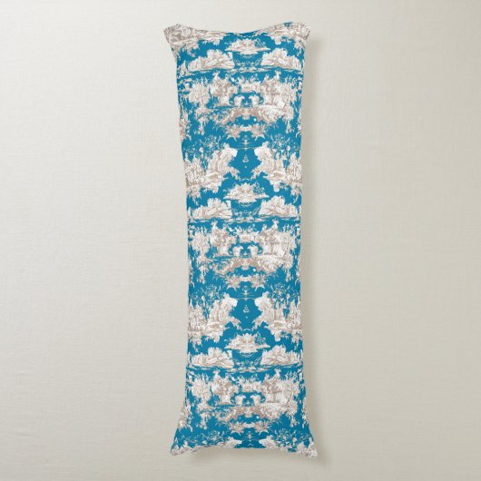 エレガントヴィンテージブルーターコイズレイクトワルドジュイ ボディピロー (正面縦)