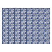 エレガントヴィンテージブルーダマスク反復パターン テーブルクロス (正面(横))